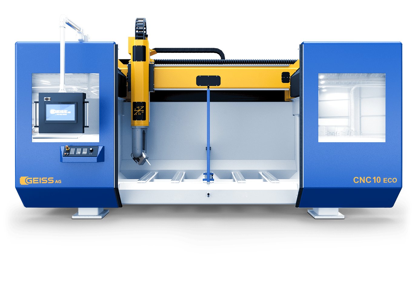 GEISS CNC10 Ultraschall-Schneidemaschine mit interaktiven Hotspots
